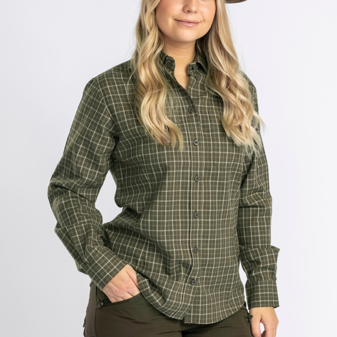 Pinewood Nydala Grouse ženska košulja - Zelena - Image 3