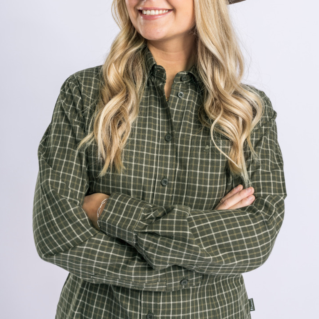 Pinewood Nydala Grouse ženska košulja - Zelena - Image 4